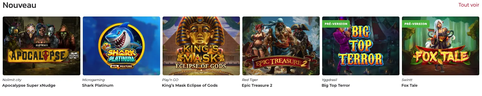 Jeux disponibles sur Lucky31 Lucky31 jeux